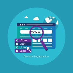 Domain Name Registration concept  Vector illustration