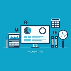 Concept of accounting, analysis, audit, calculation. Auditing tax process. Business background. 