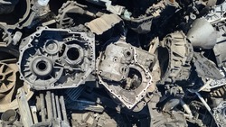 metal scraps, car engine scraps.