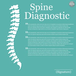 Flat spine icon for orthopedic therapy, diagnostic center.