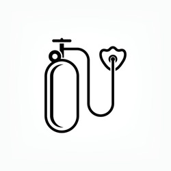 Oxygen Place Icon. Breathing and Industrial Equipment Symbol - Vector.