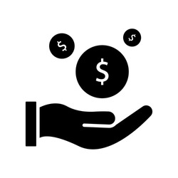 save money icon, salary money, invest finance, hand holding dollar. symbols on white background. vector illustration .
