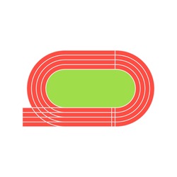Running track field icon. Illustration of big stadium have running track. vector illustration