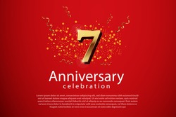 7th anniversary background with 3D number illustration