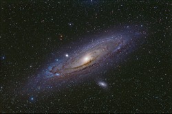 Andromeda Galaxy M31 with  Nebula ,Open Cluster,Globular Cluster, stars and space dust in the universe long expose.