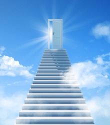 Stairway to Heaven. The stairs at the end are the doors to success. Door of Paradise, meeting with God
