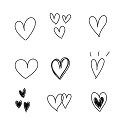 Heart Doodle Hand Draw, vector illustration