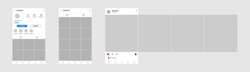 Social media mobile app page template. Minimal design. Carousel post. Vector illustration. 