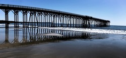 The 850 foot long pier is located at the William R. Hearst Memorial State Beach and is home to a sea otter preserve and part of a colony of 15,000 elephant seals 
