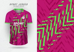 Background mockup for sports team jerseys, jerseys, and running jerseys. Pink background with reflective green stripes.