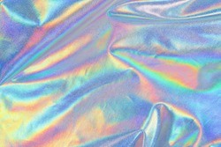 holographic style texture background reflective fabric light blue multicolored iridescent