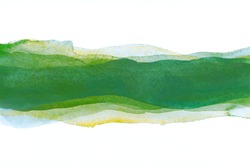 watercolor background stripes green for design. Hand-drawn watercolor splash
