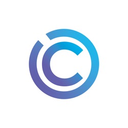 letter C logo design template elements, letter logo C, copyright logo design