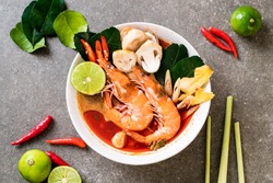 Tom Yum Goong Spicy Sour Soup - Thai food style