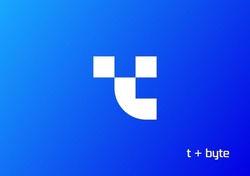 lowercase letter t with digital byte  symbol