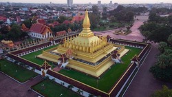 Pha That Luang, 'Great Stupa' is a gold-covered large Buddhist stupa in the centre of Vientiane, Laos. It is generally regarded as the most important national monument in Laos and a national symbol.