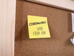 A prevention memo, reminds to employees not to come to office and work from home, due to coronavirus outbreak.