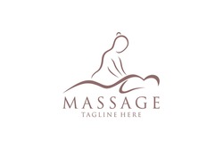 Body massage logo, Body Spa Centre icon, massage parlour, spa, relax, rejenuvate, essential oil, white background, vector