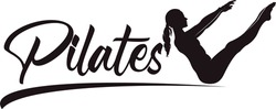 Pilates Sitting Woman Silhouette logo