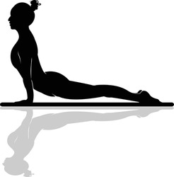 Sitting Pilates Woman Silhouette logo vector	