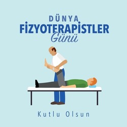 Dünya Fizyoterapistler Günü Kutlu Olsun
physical therapist and patient vector. translation: happy world physiotherapists day