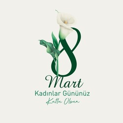 8 Mart Dünya Kadınlar Günü Kutlu Olsun
Number 8 made of white flower. Translation: Happy March 8 international women's day.