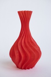 Red vase printed on a 3d printer