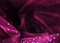 purple, elegant, creased silk scarf textile close up