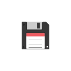 Floopy disk vector flat style isolated on white background. Diskette icon.Save symbols