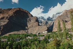 Hunza Valley Mountain Peaks on a Sunny Summer Day in Pakistan