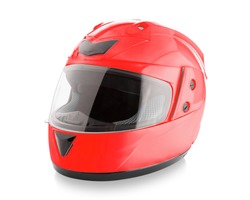 Motorcycle helmet over isolate on white background with clipping path