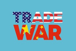 Trade war between China and United States of America. Economical and commerical tension and conflict between USA and Chinese economy - protectionism, sanctions, duties, tariffs. Vector illustration