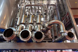 Industrial cleaning system pipes. Sustainable industrial cleaning, deposit and slime removal.