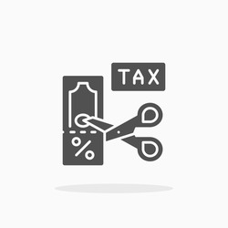 Cut Tax icon. Solid or Glyph style. Vector illustration. Enjoy this icon for your project.
