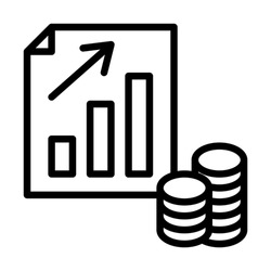 Finance productivity graph flat line icons set. Graph of growth with money sign. Dividends. Return on investment chart. Profit growth. Simple flat vector illustration for store, web site or mobile app