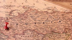 Russia on vintage map