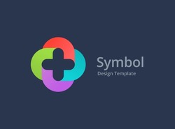 Cross or plus medical logo icon design template elements