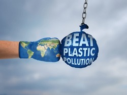 #BeatPlasticPollution, World Environment day concept 2023. World fight against plastic pollution.
