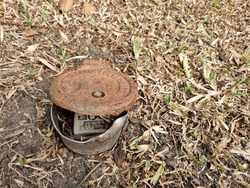 It's old water meter in the garden.