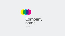 Led lamp company logo vector template. Rgb colors. Logotype concept light icon.