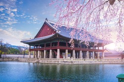 gyeongbokgung palace in spring, South Korea.