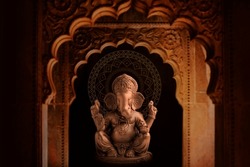 Lord ganesha antique sculpture for ganesha festival.