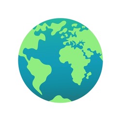 Planet Earth. Clipart. Isolated earth globe on a white background. Vector illustration.