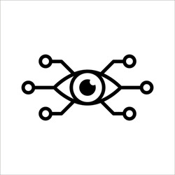 Bionic eye icon on white background from artificial intellegence and future technology collection. color editable eps 10