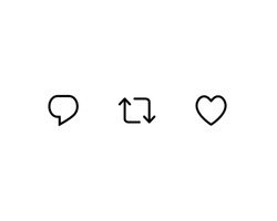 Tweet, Retweet, and Like. Icon Set of Social Media Elements