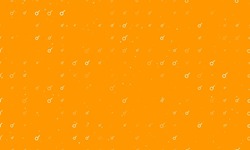 Seamless background pattern of evenly spaced white astrological connection symbols of different sizes and opacity. Vector illustration on orange background with stars