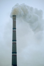 Pipes of plant. Environmental pollution by industrial waste.