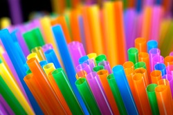 Mixed vivid color of straw stick