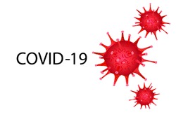 Covid 19, covid-19, corona virus pandemic global warning, red coronavirus symbol and icon vector  illustration 
