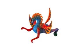 Mexican Alebrije, a colorful and beautiful craft handmade. Animal wood sculpture 